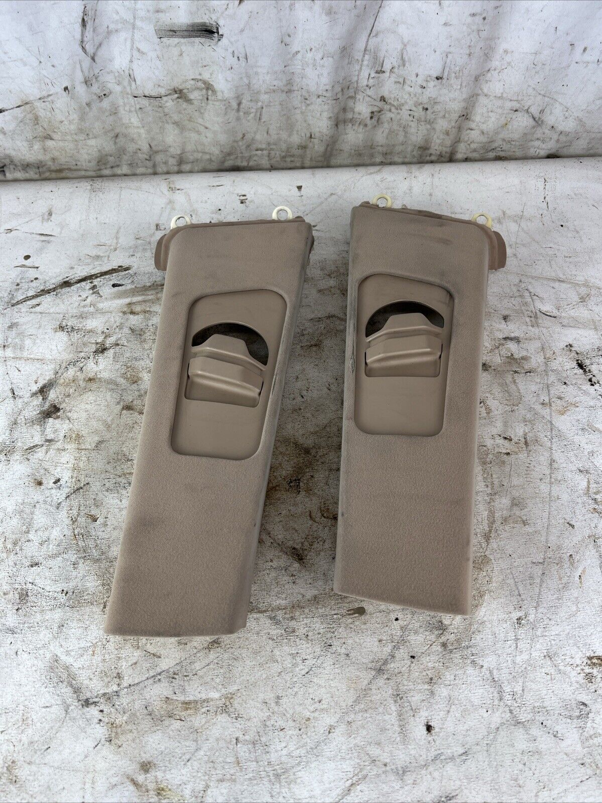 2000-2001 BMW E46 3-Series Coupe Interior B- Pillar Column Upper Covers TAN OEM