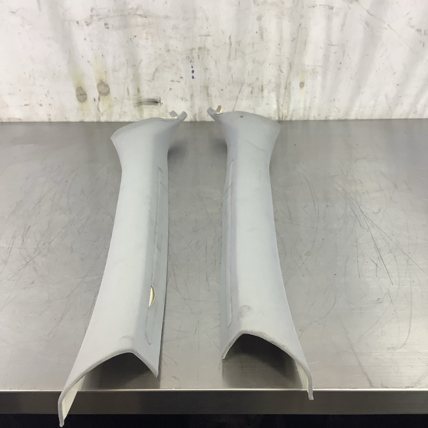 2001-2006 BMW E46 COUPE FRONT INTERIOR A PILLAR TRIM PANEL GRAY SET COMPLETE