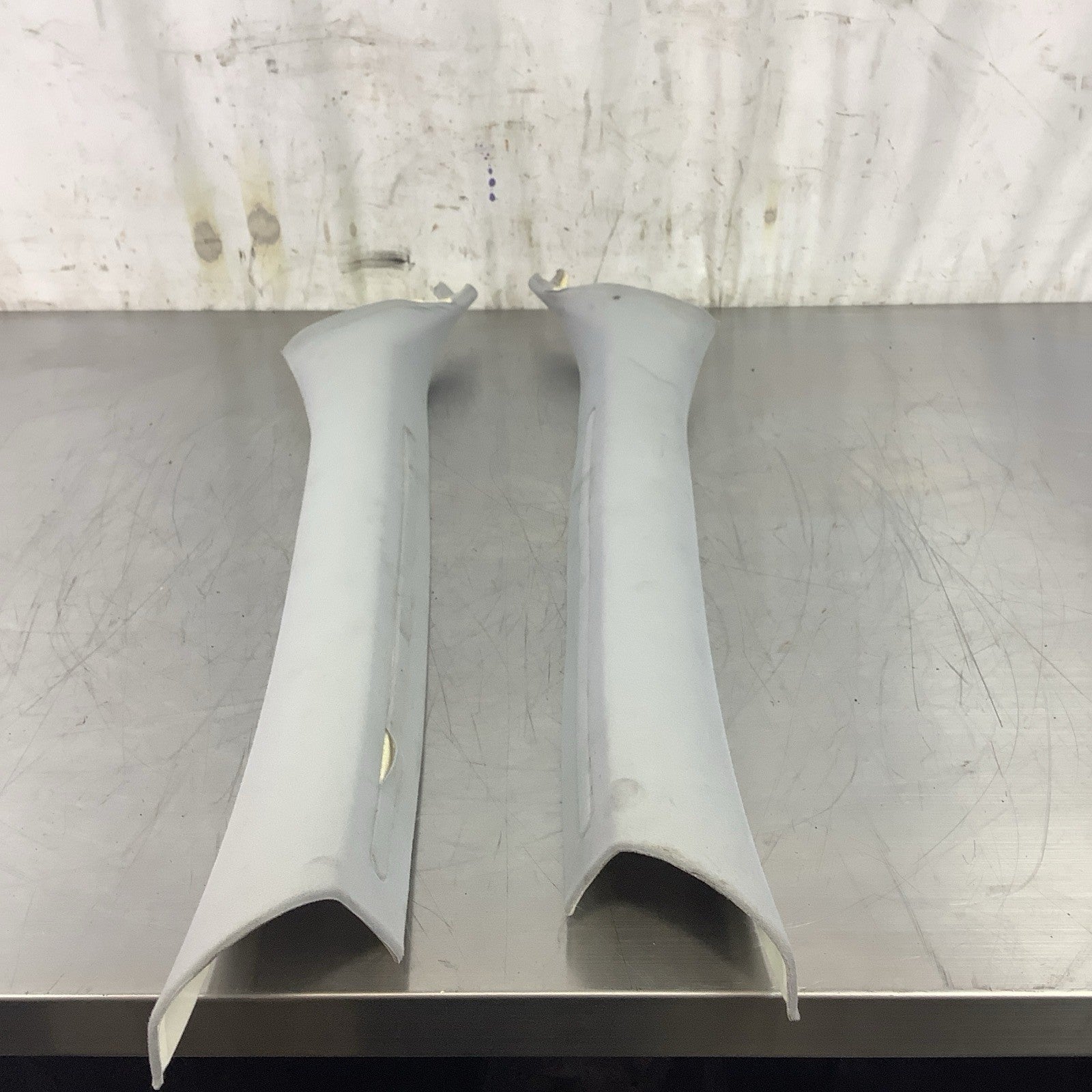 2001-2006 BMW E46 COUPE FRONT INTERIOR A PILLAR TRIM PANEL GRAY SET COMPLETE