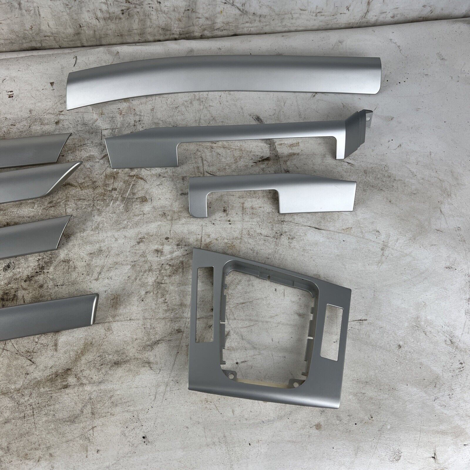 BMW 3 E46 Silver Interior Trim Center Console Panel Moldings LHD Set - OEM!