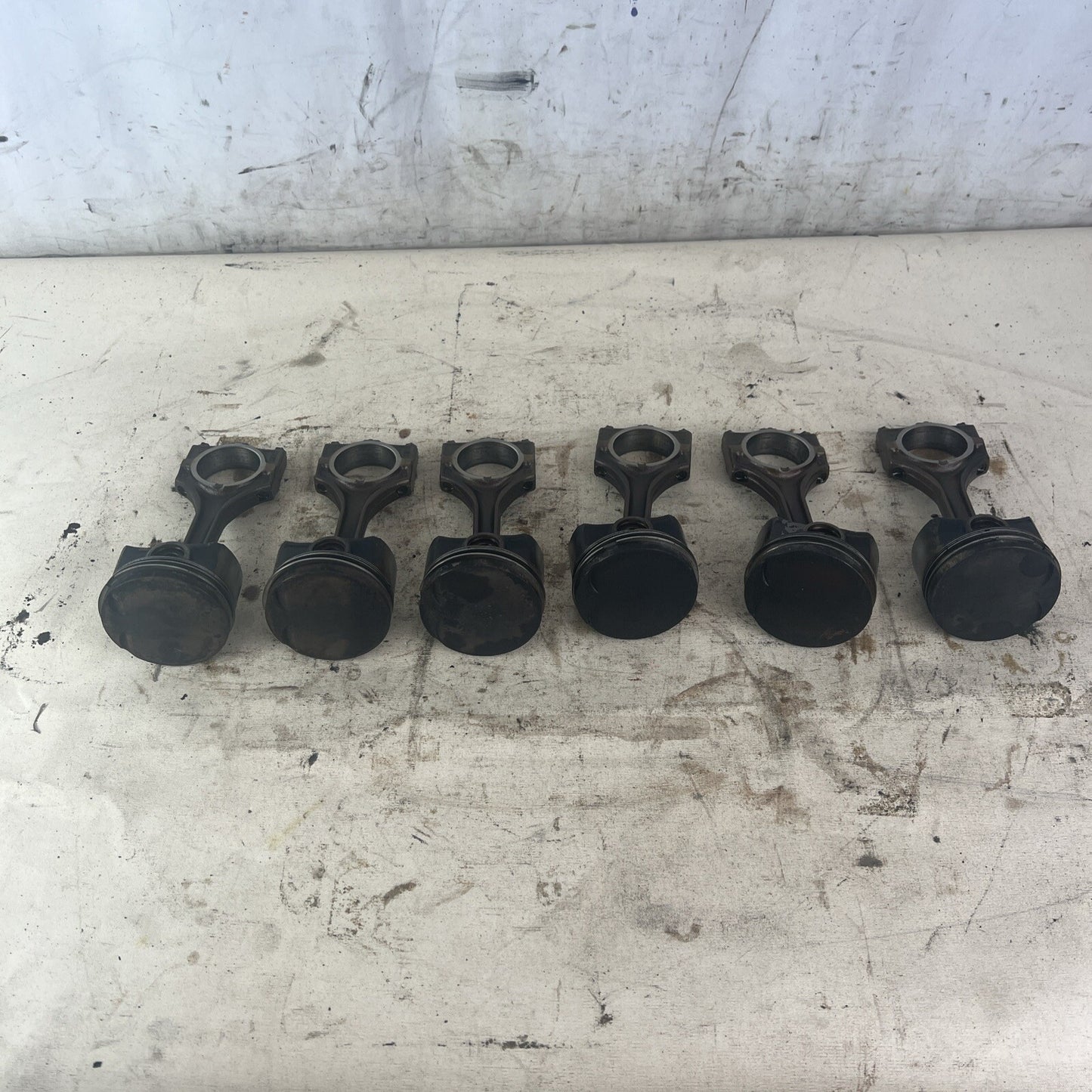 BMW E36 M52B28 Set of 6 Engine Pistons & Connecting Rods 2.8L #040