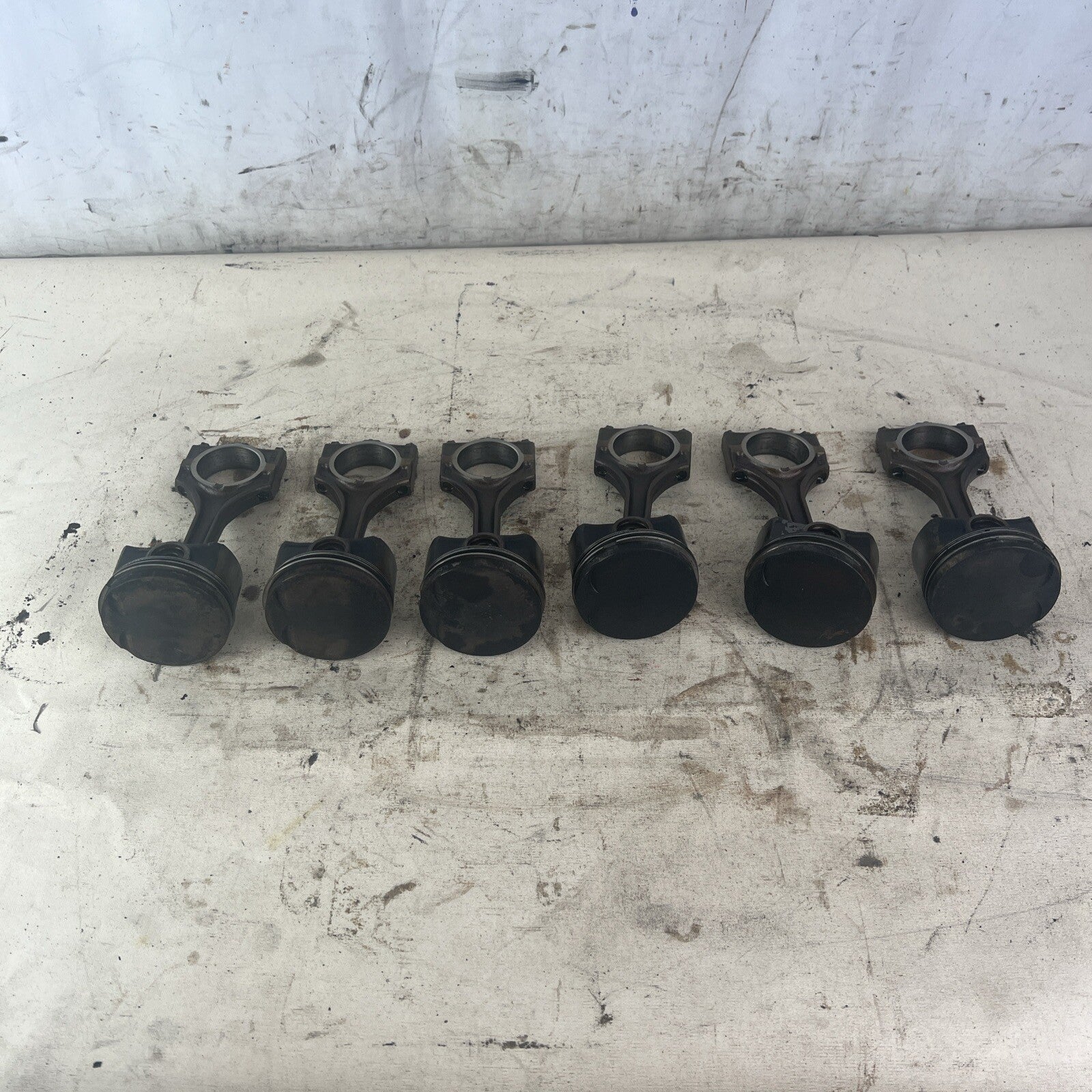 BMW E36 M52B28 Set of 6 Engine Pistons & Connecting Rods 2.8L #040