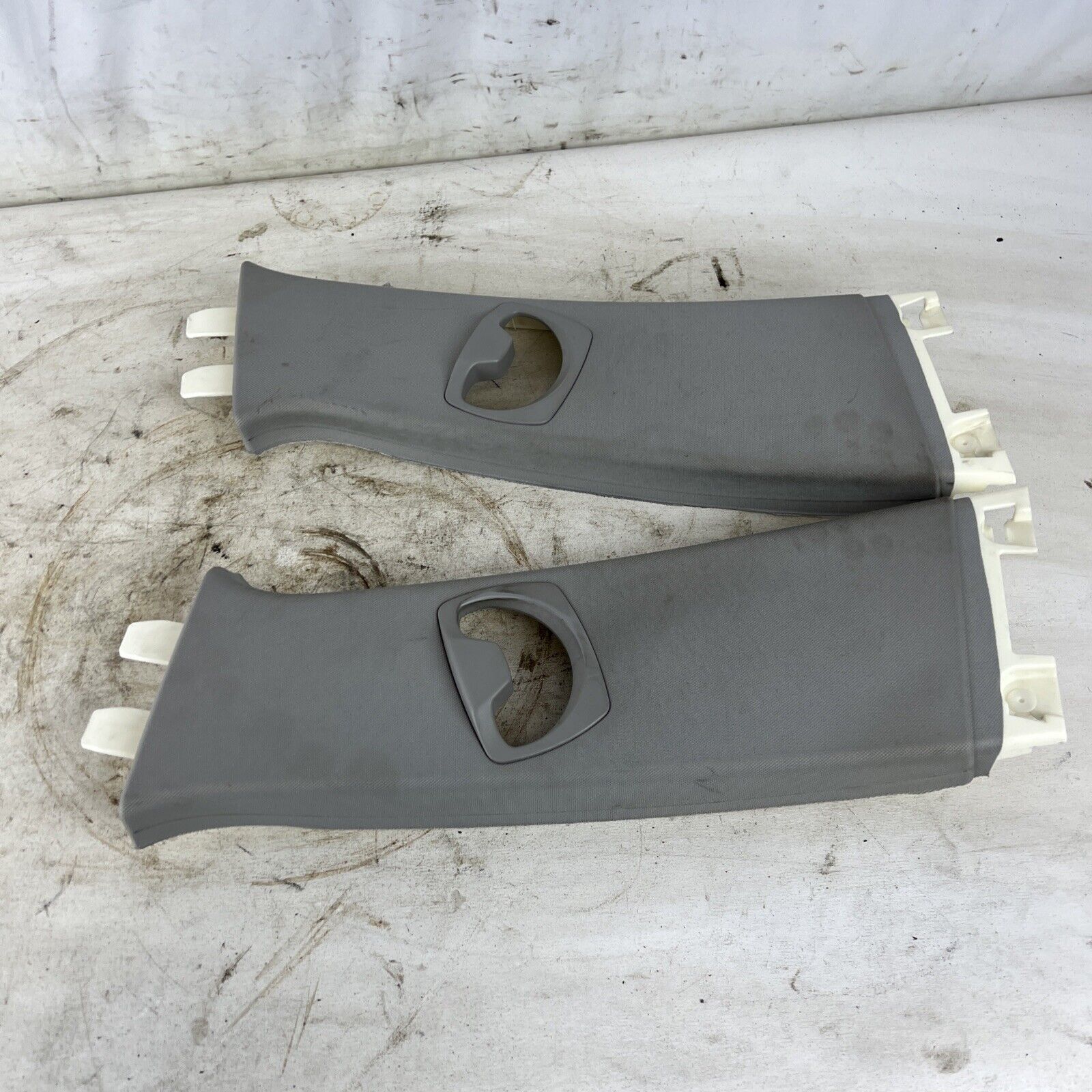 2006-2012 BMW E90 E91 3-Series B- Pillar Column Upper Cover Pair Gray Grey OEM