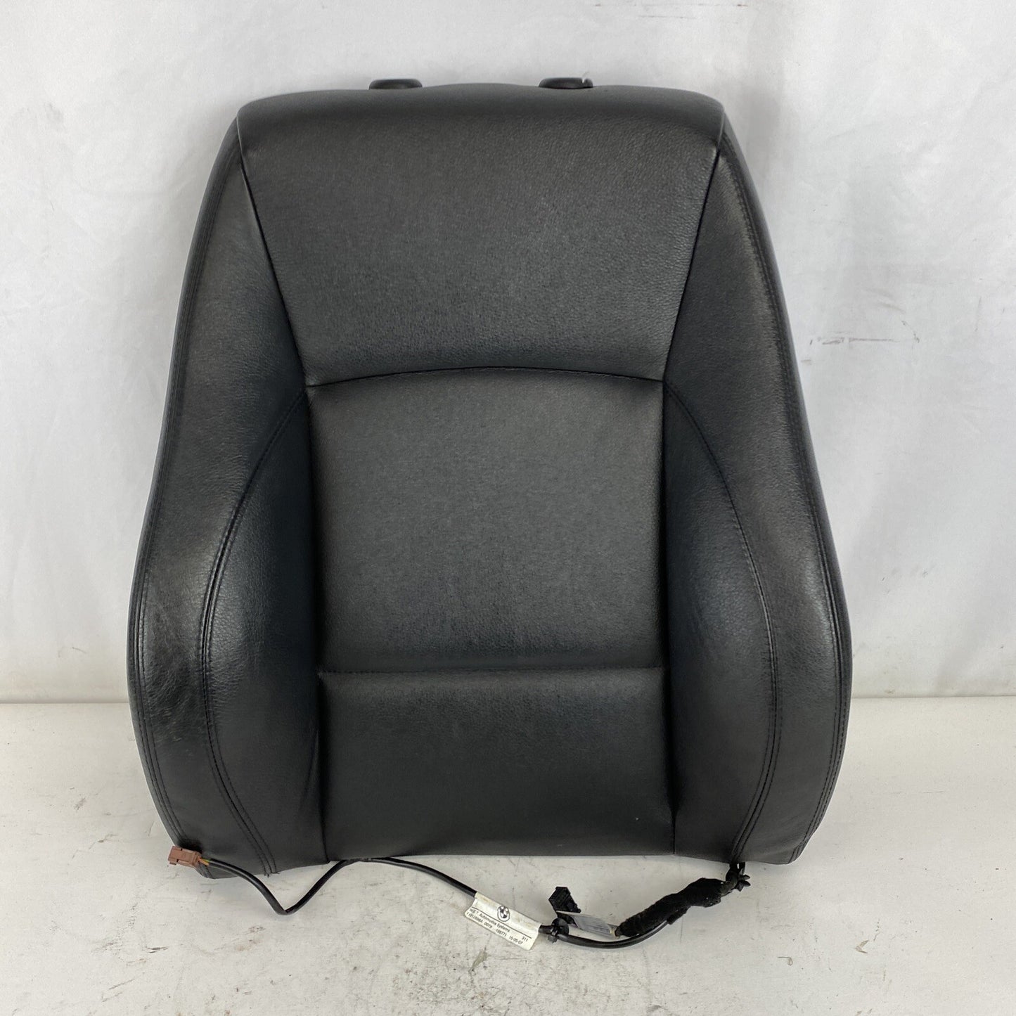 06-08 BMW E90 Front Right Sport Seat Back Black Dakota Leather Heated OEM