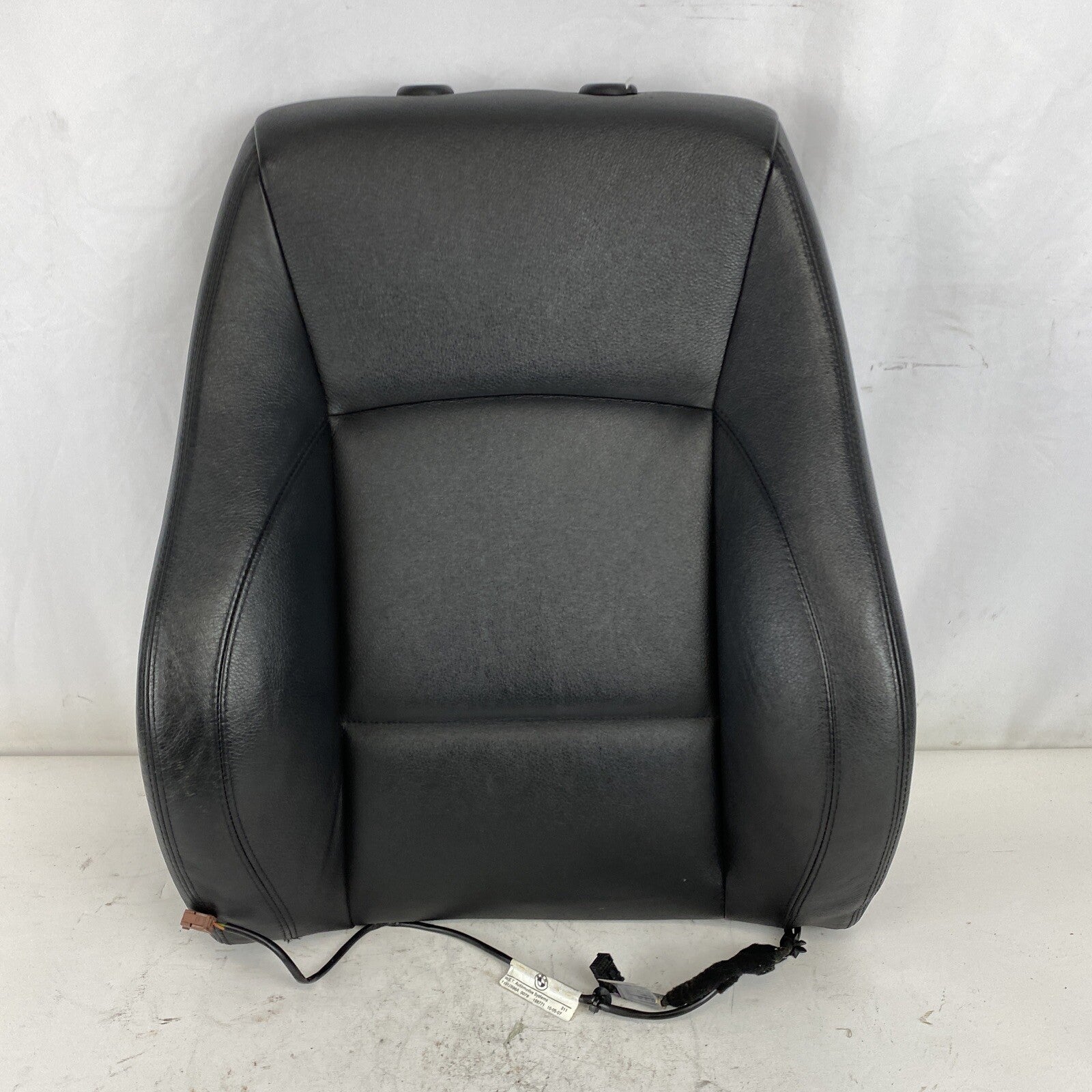 06-08 BMW E90 Front Right Sport Seat Back Black Dakota Leather Heated OEM