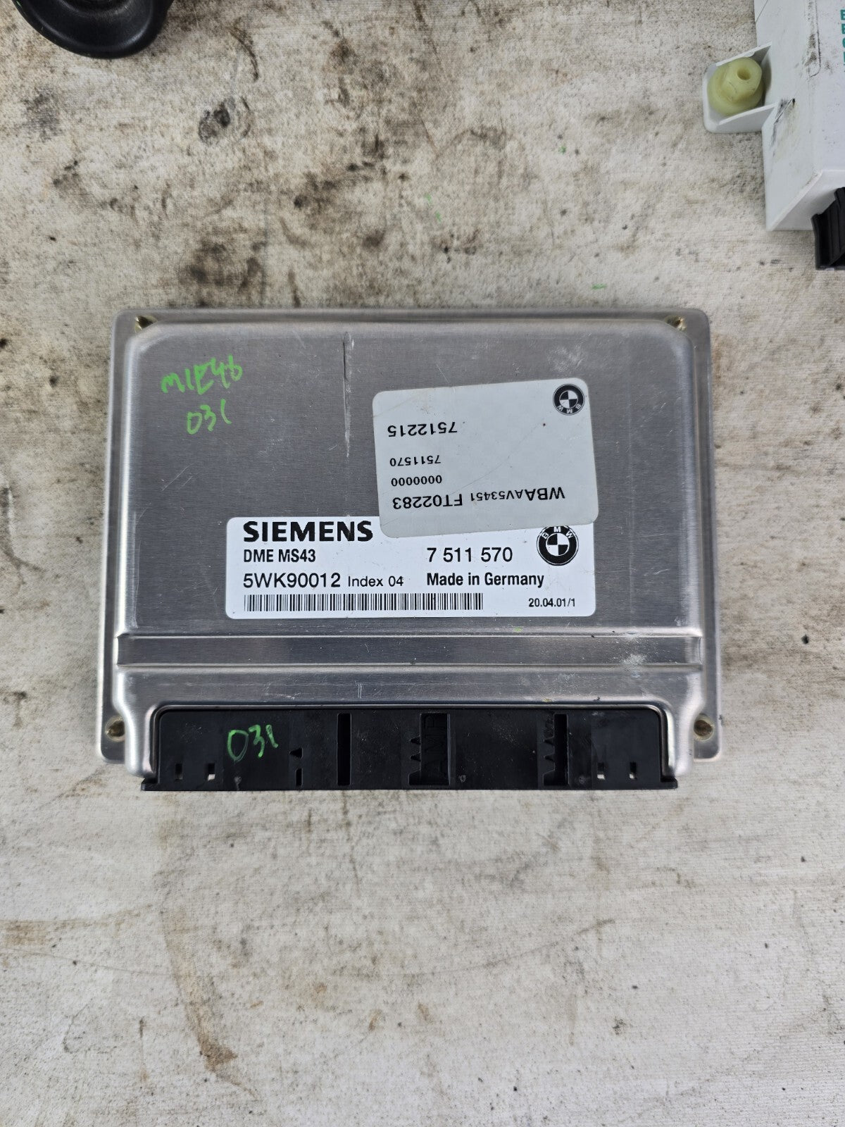 BMW E46 330XI 330I 330CI KEY IMMOBILIZER SET  W/ ECU ECM DME M/T 7511570 MS43