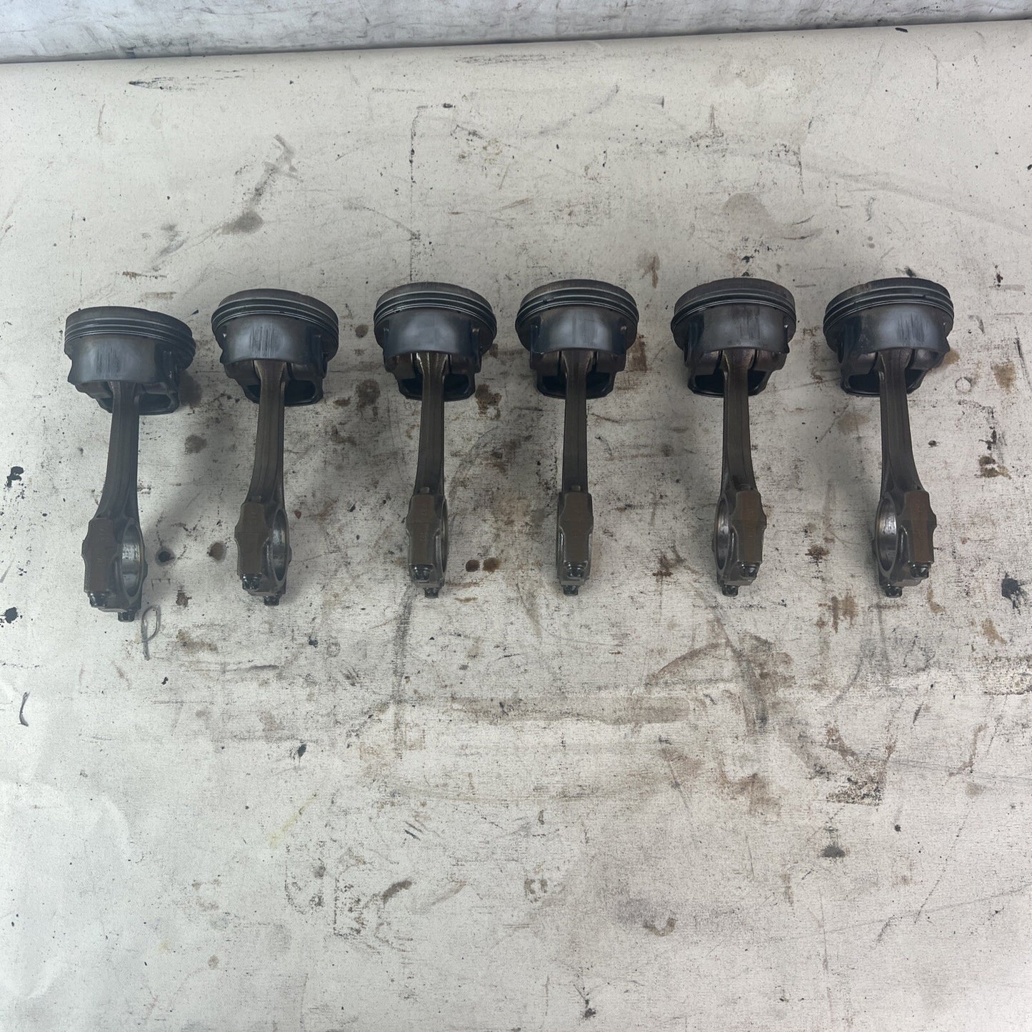 BMW E36 M52B28 Set of 6 Engine Pistons & Connecting Rods 2.8L #040