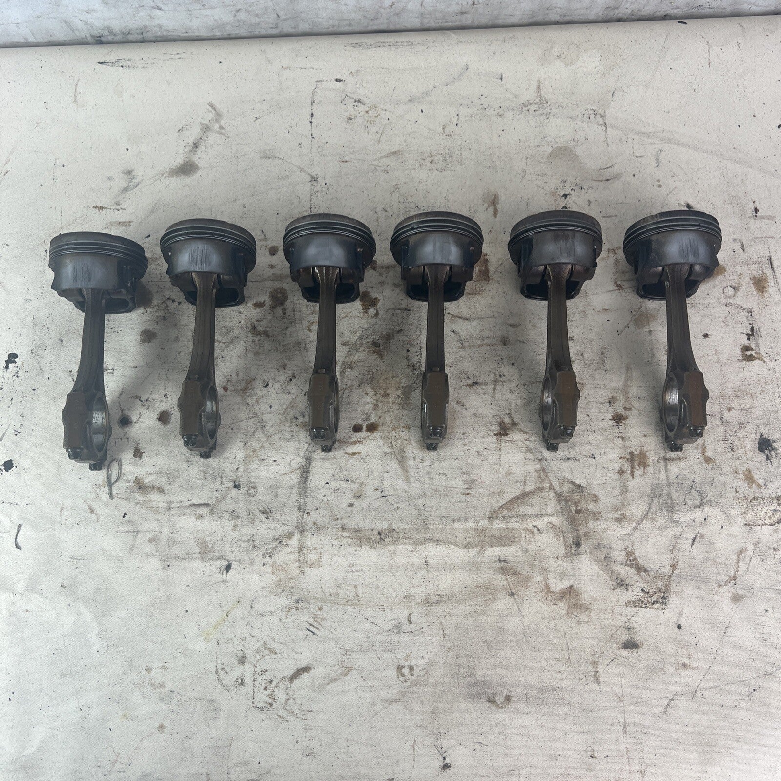 BMW E36 M52B28 Set of 6 Engine Pistons & Connecting Rods 2.8L #040