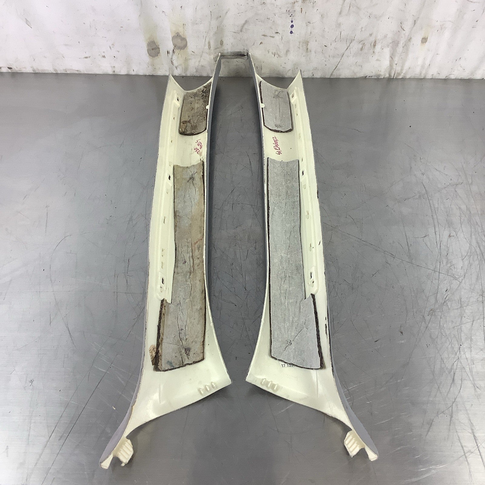 2001-2006 BMW E46 COUPE FRONT INTERIOR A PILLAR TRIM PANEL GRAY SET COMPLETE
