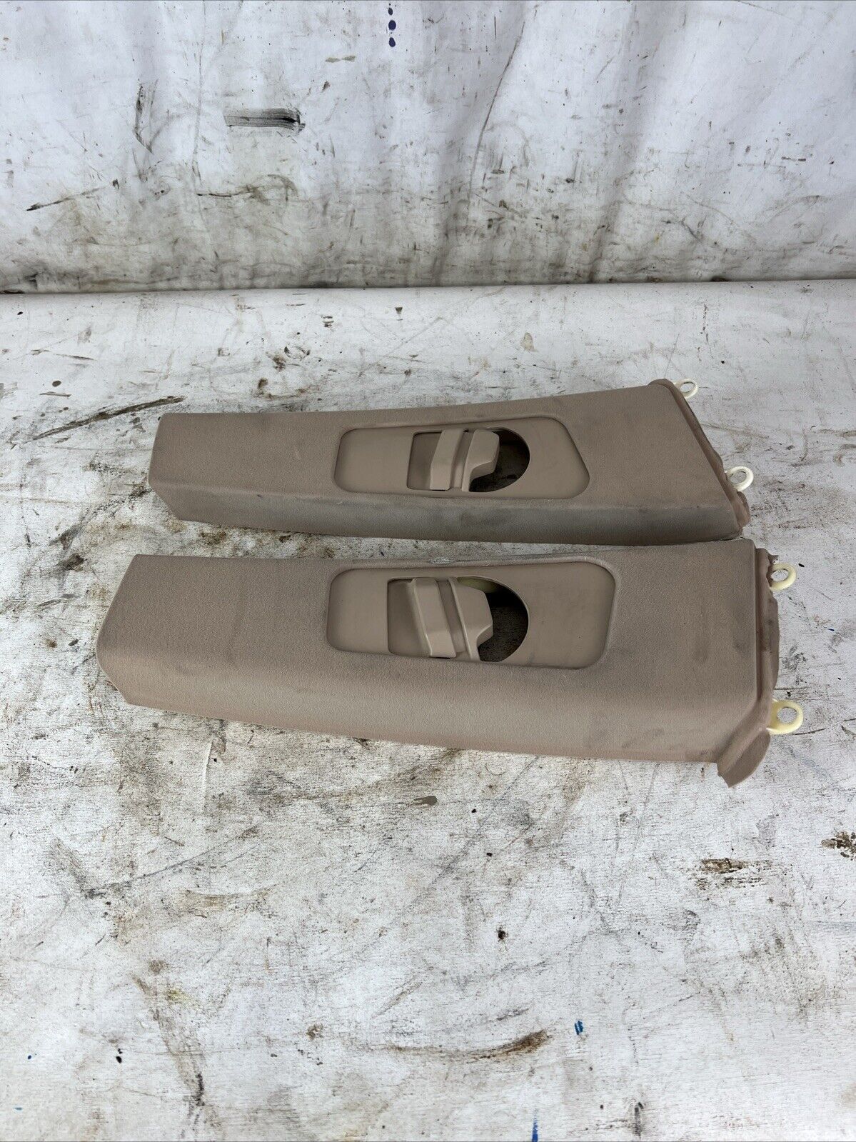 2000-2001 BMW E46 3-Series Coupe Interior B- Pillar Column Upper Covers TAN OEM