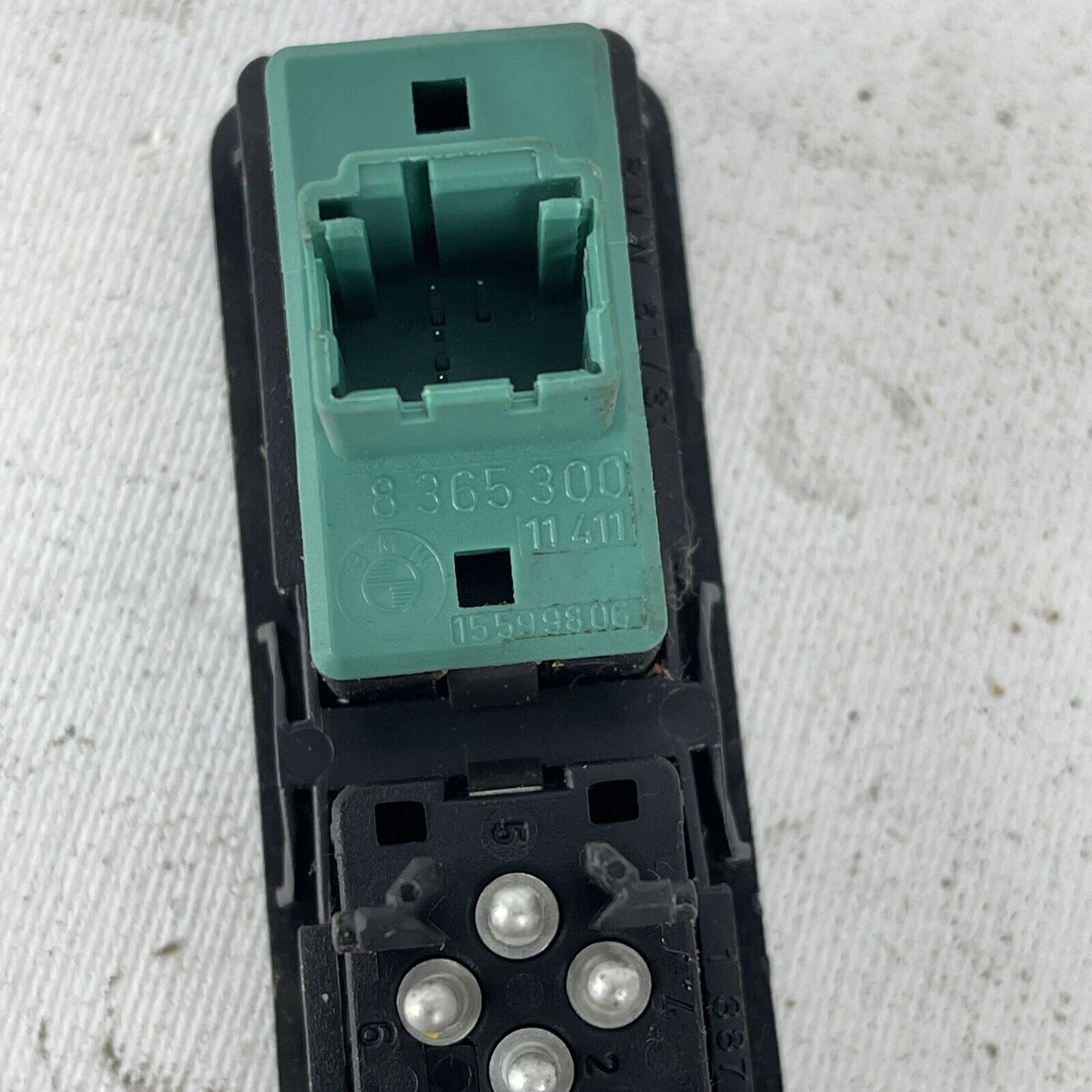 BMW OEM E36 92-95 FRONT & REAR WINDOW SWITCH DRIVER LEFT BUTTONS SET WHITE GREEN