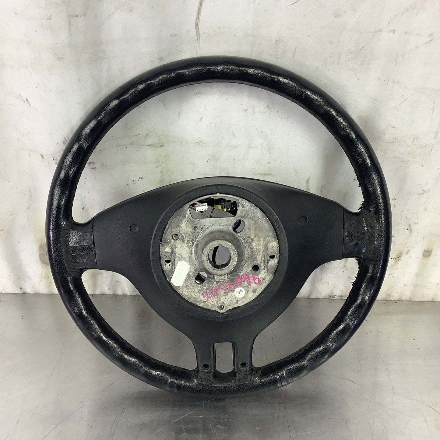 BMW E46 325Ci 330i OEM Sport 3 Spoke Multi Function Steering Wheel Black Leather
