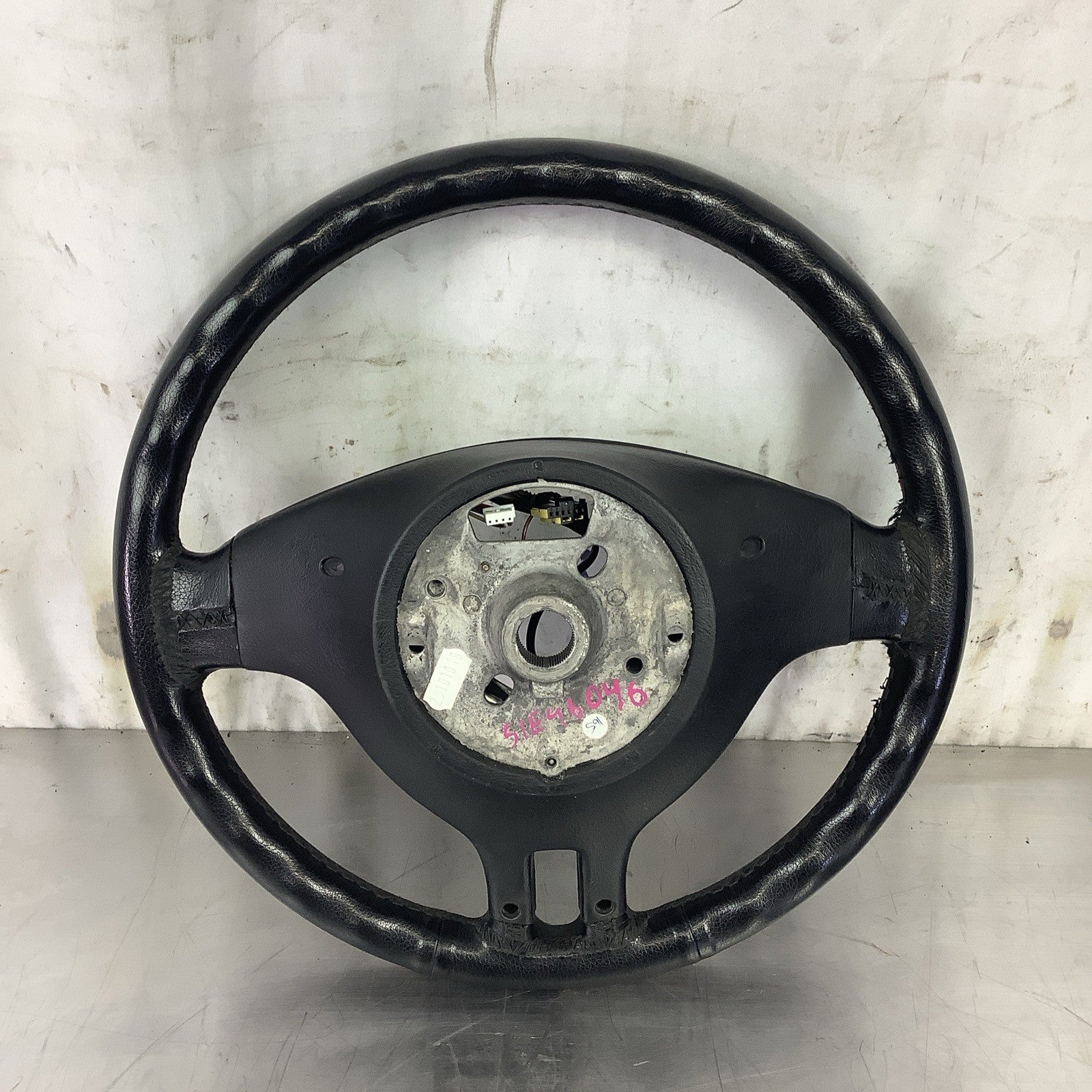 BMW E46 325Ci 330i OEM Sport 3 Spoke Multi Function Steering Wheel Black Leather