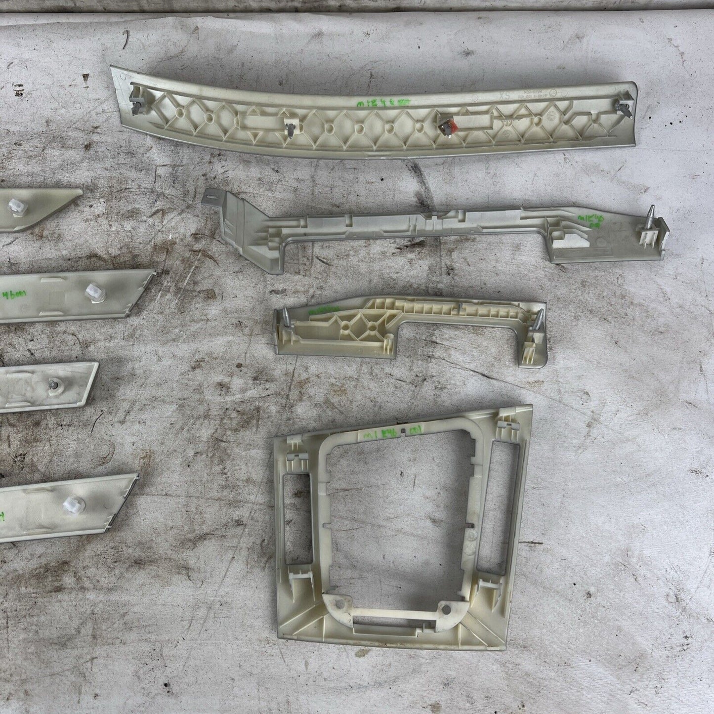 BMW 3 E46 Silver Interior Trim Center Console Panel Moldings LHD Set - OEM!