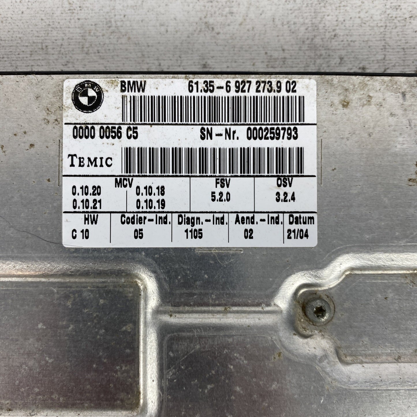 2004-05 BMW 525I 530I 545I SEAT CONTROL MODULE 6927273