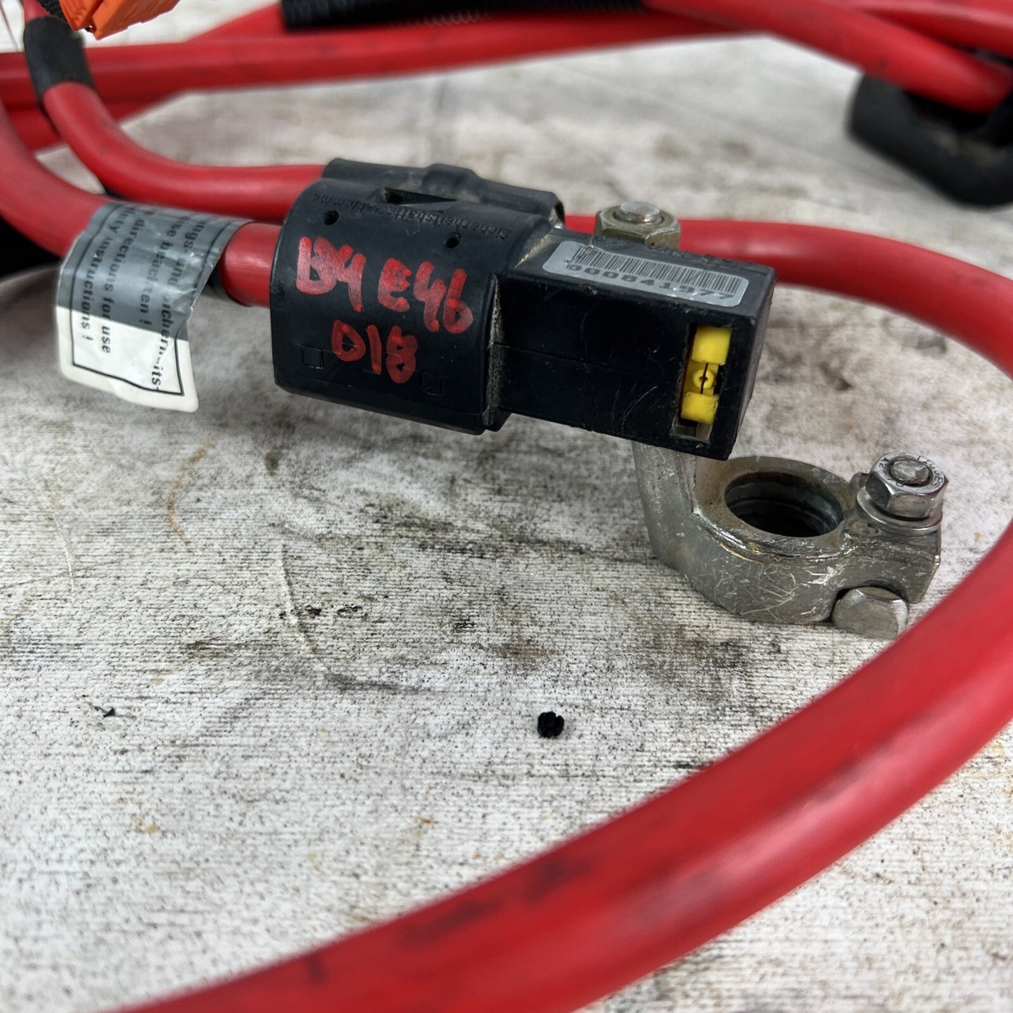 01-06 BMW 330CI 325CI POSITIVE BATTERY TERMINAL CABLE OEM  UNCUT #018