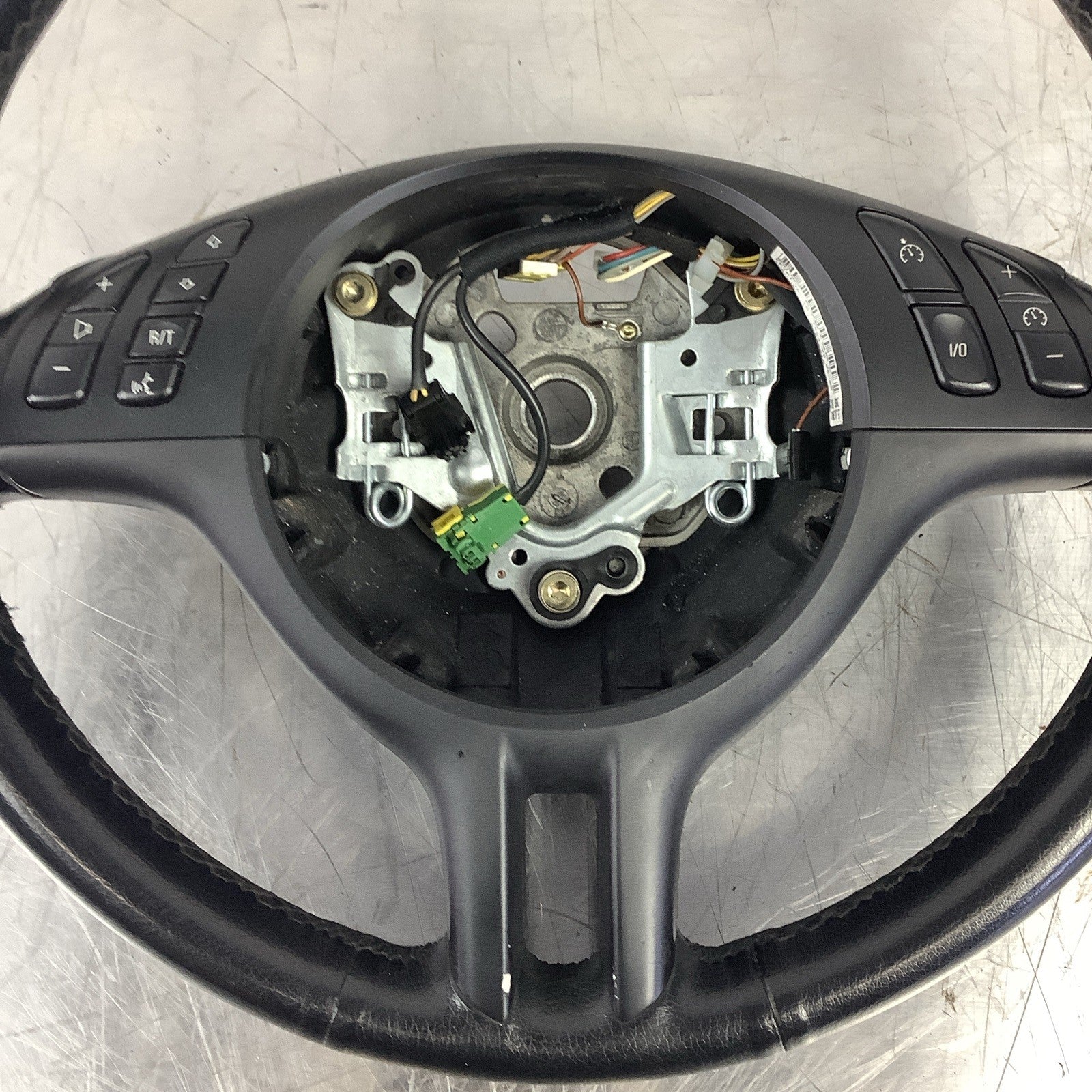 BMW E46 325Ci 330i OEM Sport 3 Spoke Multi Function Steering Wheel Black Leather