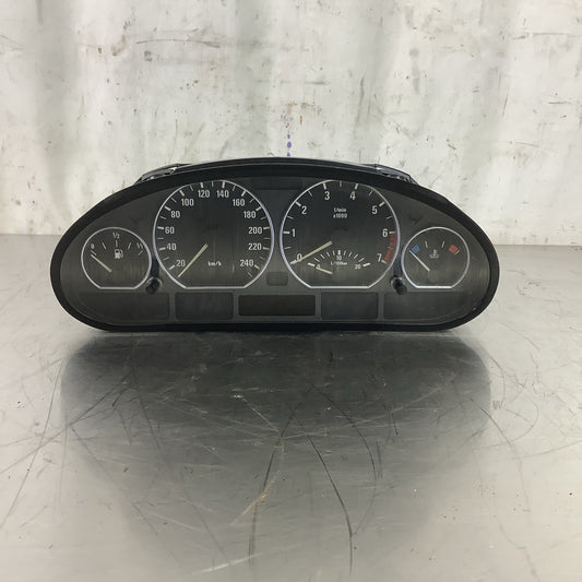 BMW E46 Instrument Gauge Cluster 4 Door Manual 340K KPH 01-05 323 325 328 330