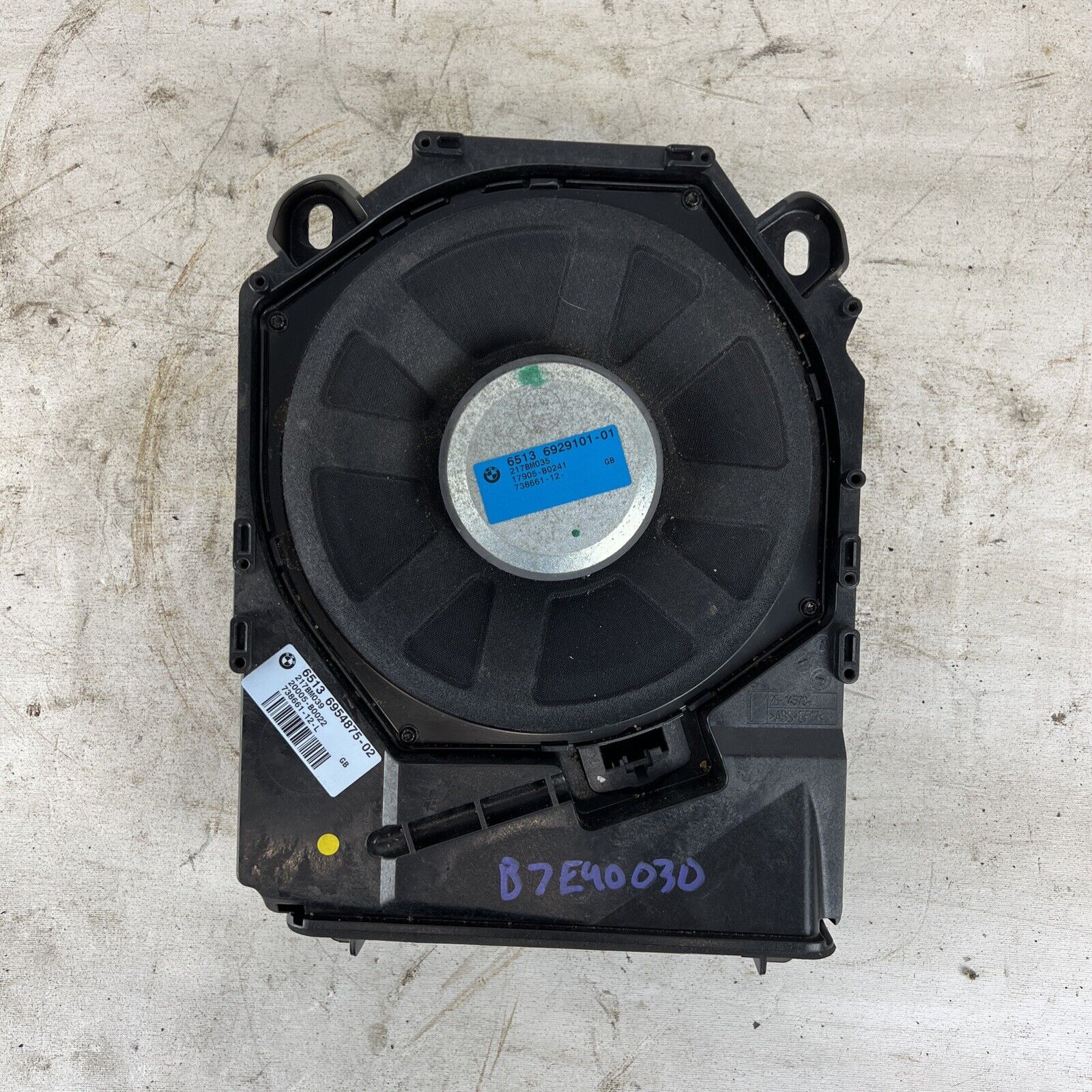 BMW FACTORY LEFT FRONT SUB WOOFER BOX AND SPEAKER OEM E60 E61 5 SERIES