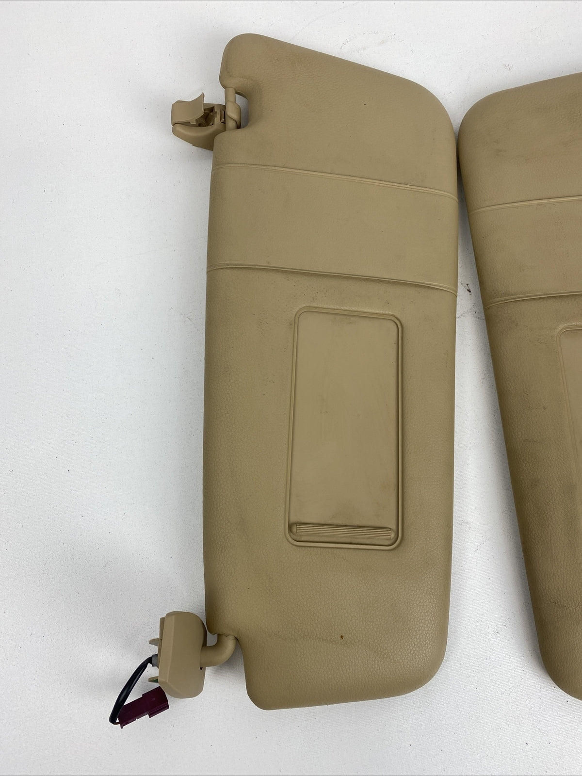 OEM BMW E60 525i 545i 04-10 Right Left Set Sun Visor Shade Mirror Tan 530 535