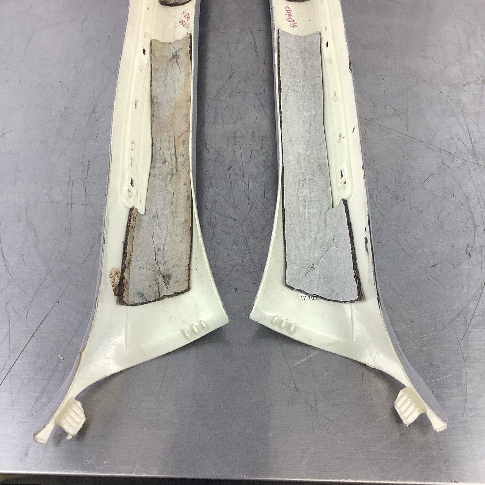 2001-2006 BMW E46 COUPE FRONT INTERIOR A PILLAR TRIM PANEL GRAY SET COMPLETE