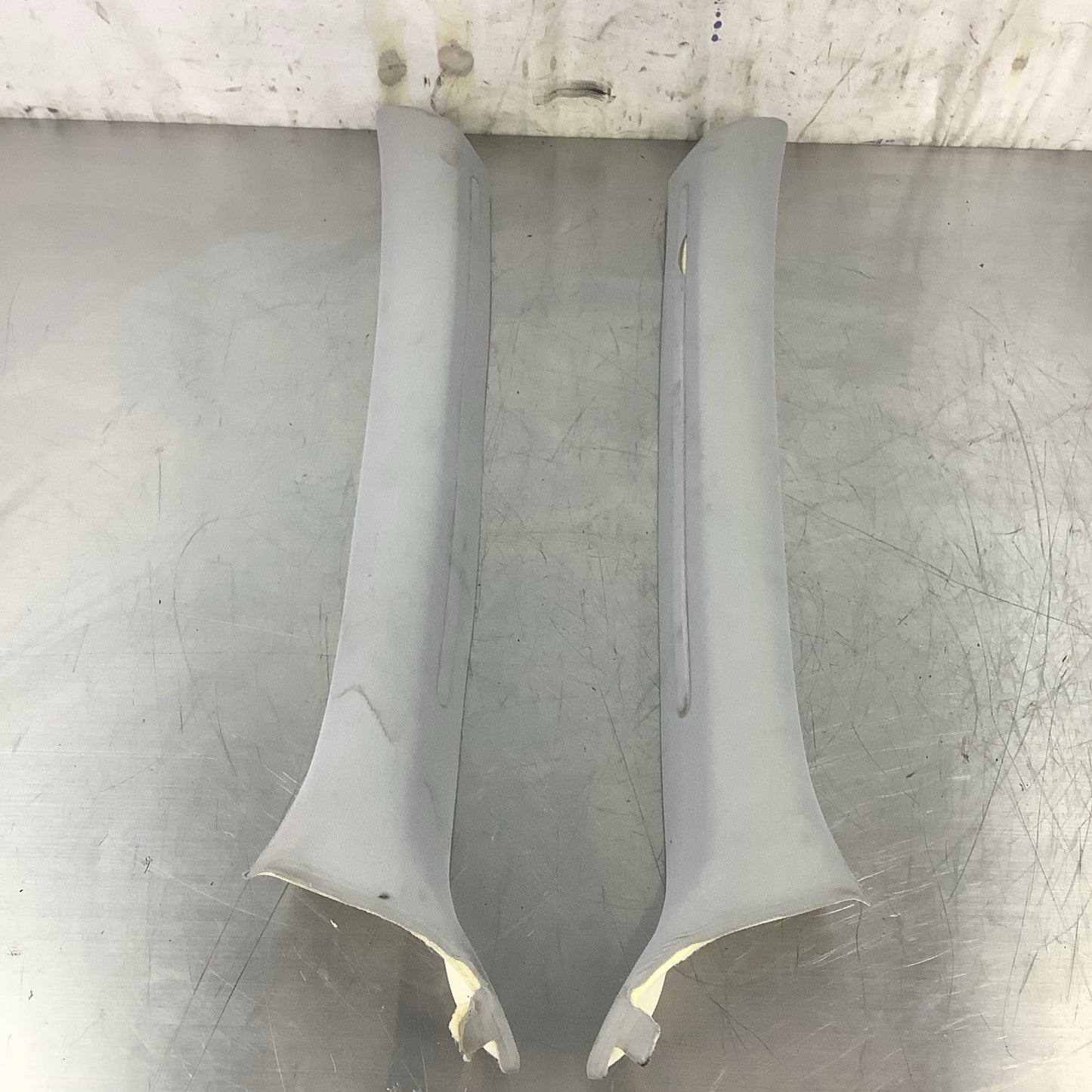 2001-2006 BMW E46 COUPE FRONT INTERIOR A PILLAR TRIM PANEL GRAY SET COMPLETE