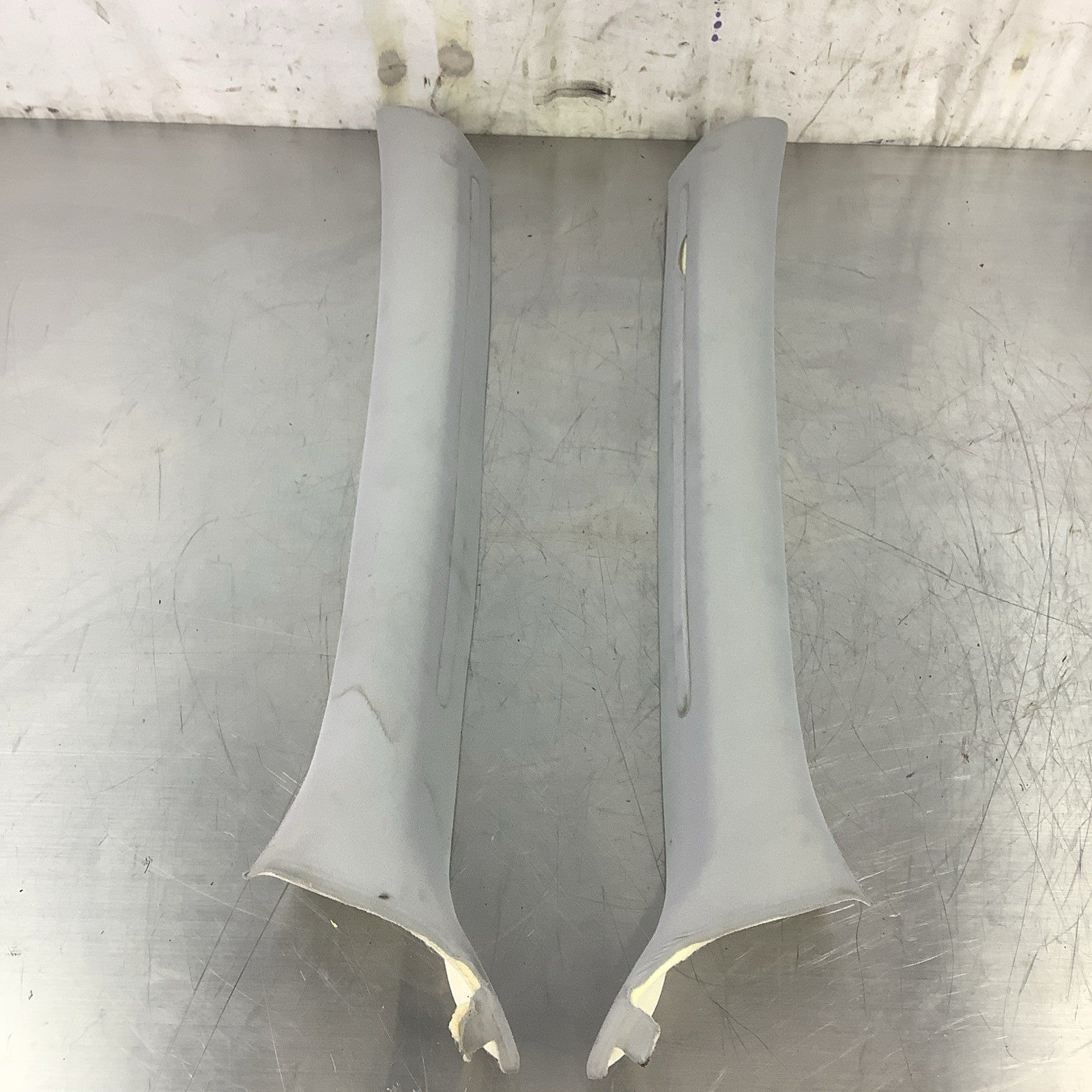 2001-2006 BMW E46 COUPE FRONT INTERIOR A PILLAR TRIM PANEL GRAY SET COMPLETE
