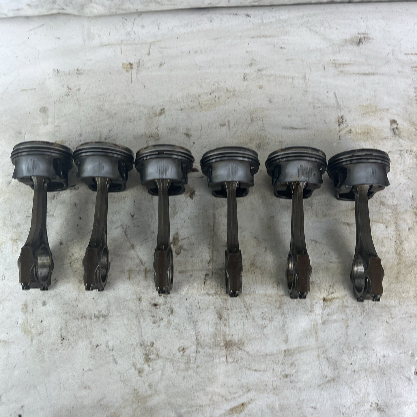 BMW E36 M52B28 Set of 6 Engine Pistons & Connecting Rods 2.8L #063