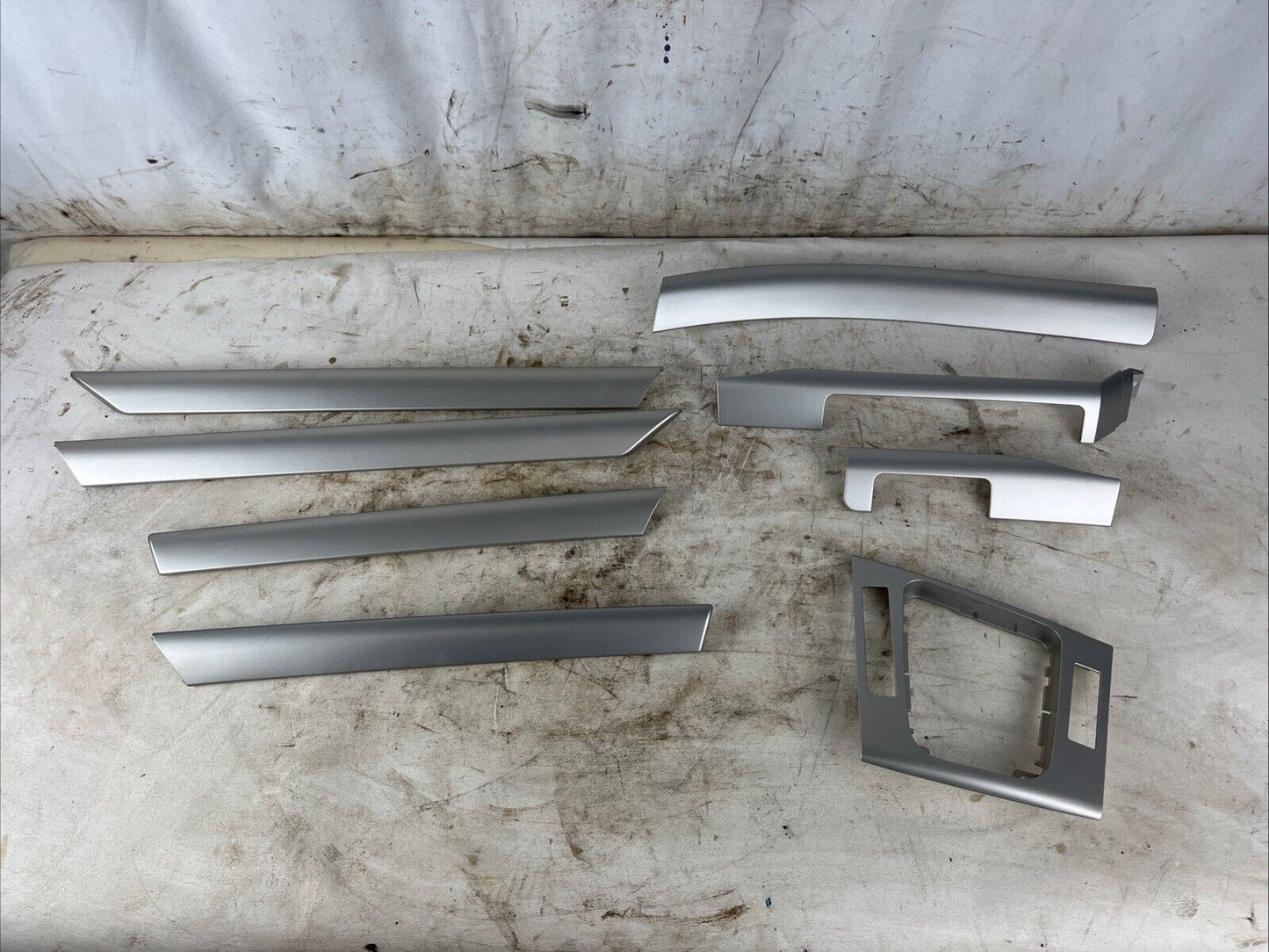 BMW 3 E46 Silver Interior Trim Center Console Panel Moldings LHD Set - OEM!