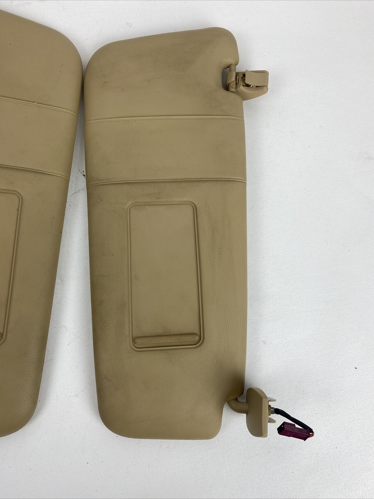 OEM BMW E60 525i 545i 04-10 Right Left Set Sun Visor Shade Mirror Tan 530 535
