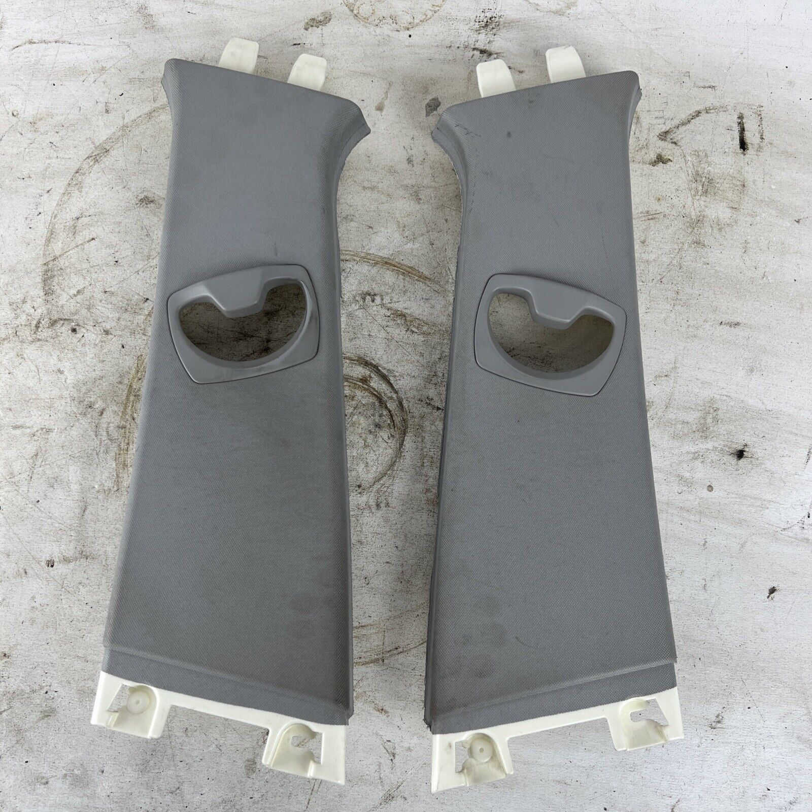 2006-2012 BMW E90 E91 3-Series B- Pillar Column Upper Cover Pair Gray Grey OEM