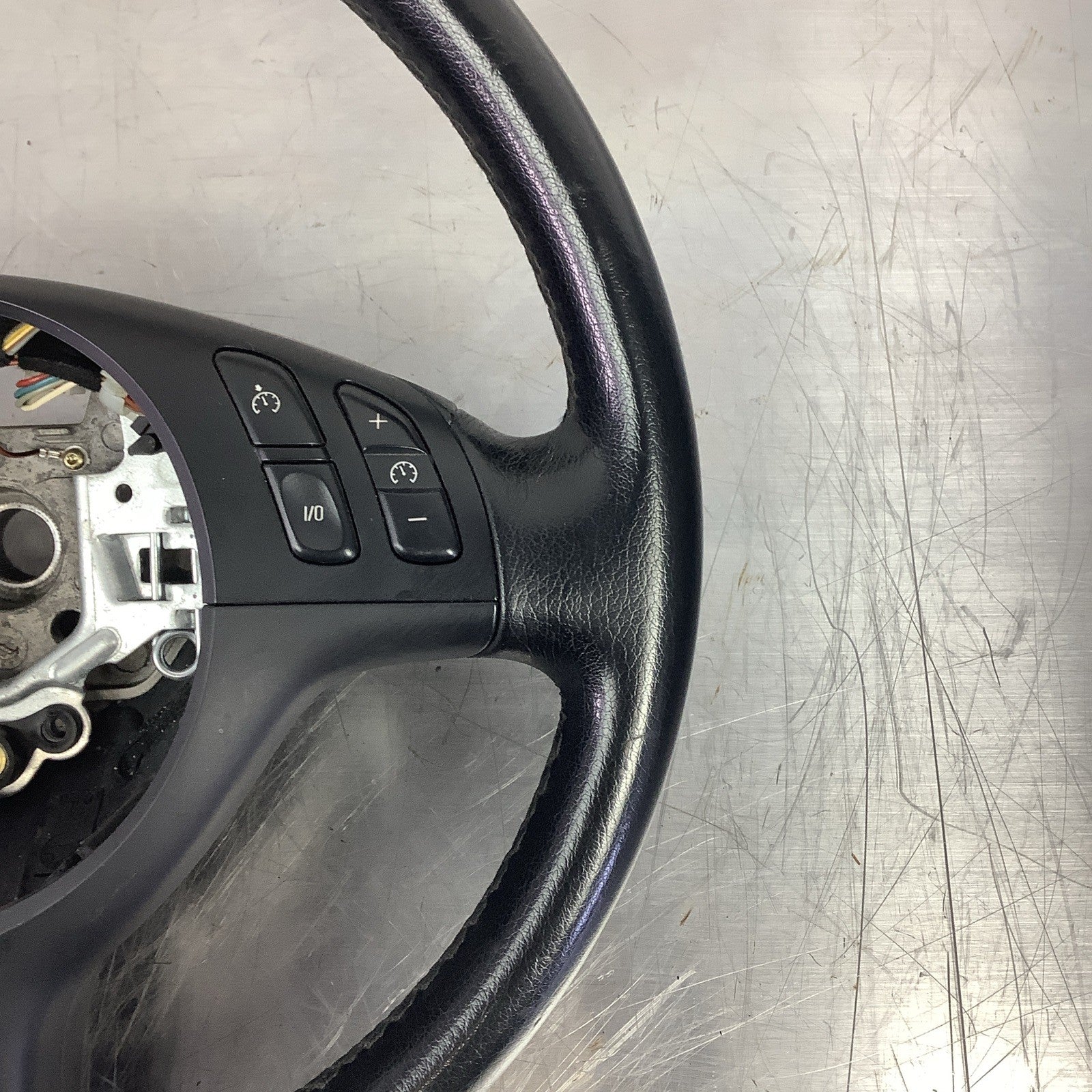 BMW E46 325Ci 330i OEM Sport 3 Spoke Multi Function Steering Wheel Black Leather