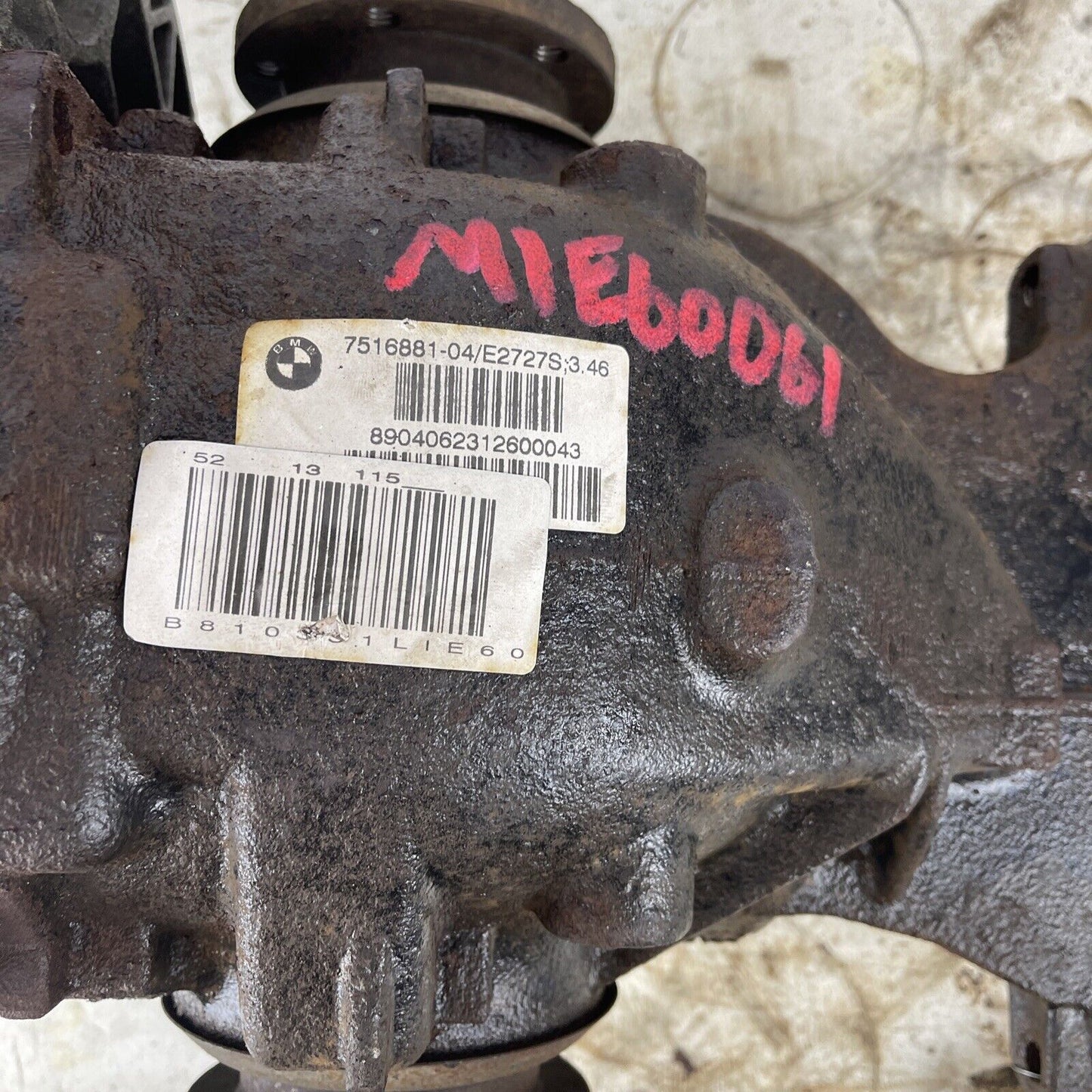 2004-2007 BMW 530I E60 Rear Differential Rear Axle Ratio 3.46 7516881 OEM #M061