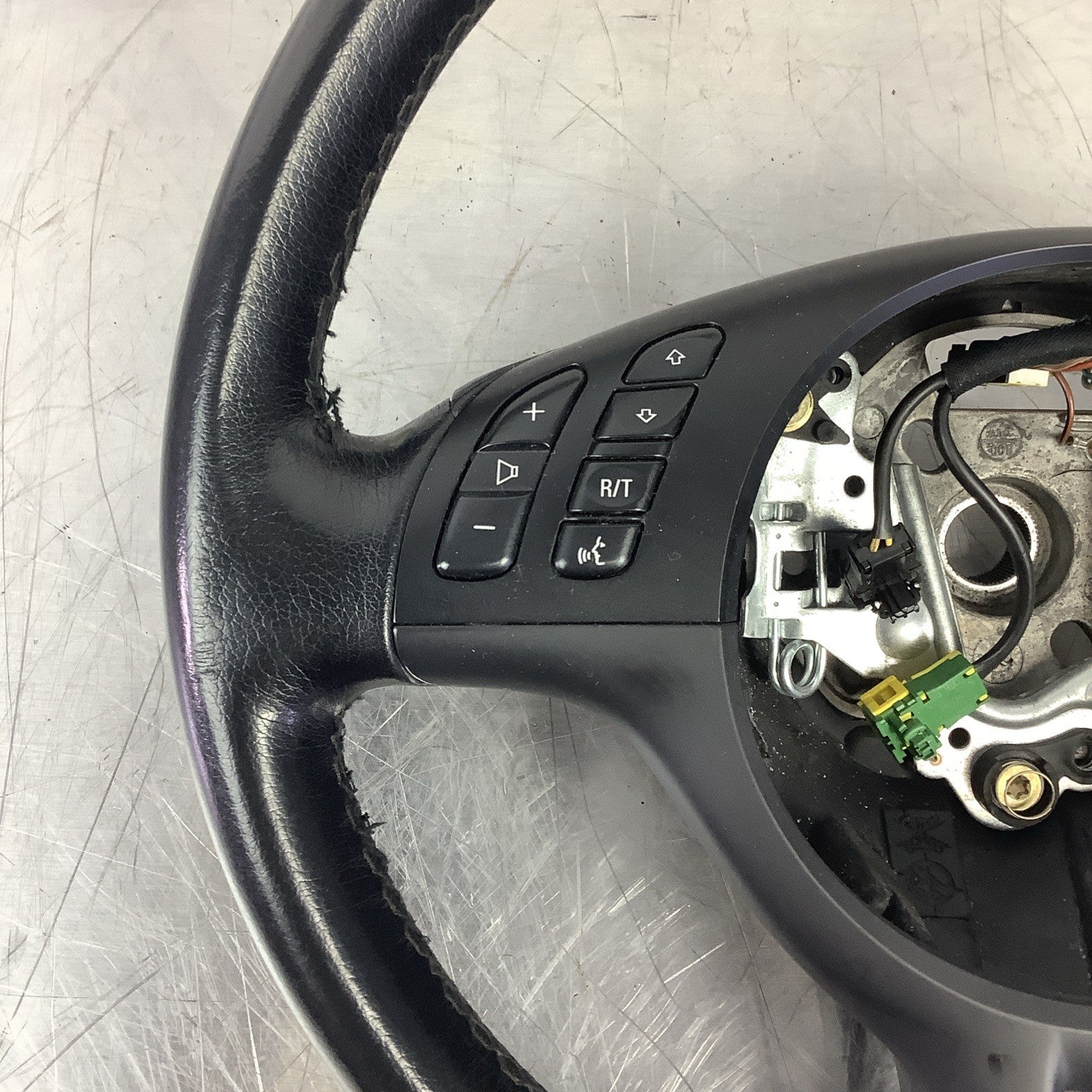 BMW E46 325Ci 330i OEM Sport 3 Spoke Multi Function Steering Wheel Black Leather